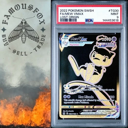 2022 POKEMON SWORD & SHIELD LOST ORIGIN #TG30 FULL ART/MEW VMAX PSA 9 MINT