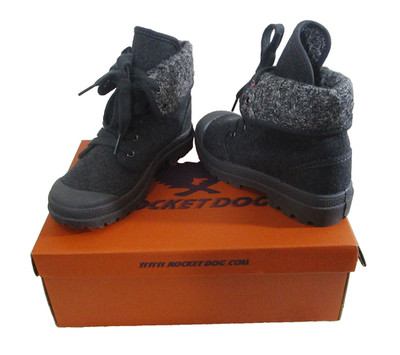 NIB Rocket Dog Pilot Girls Cuffed Ankle Fashion Boots 1 Charcoal MSRP$45