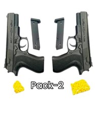 Kids Toy Gun Pack 2 Pistols Black with BBs  Magazines Shooting Fun Set