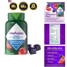 Men's Multivitamins Gummies Power Plus CoQ10 Pomegranate 90 Count