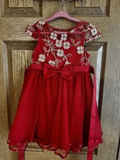 Girls' Red Dress Size 4T Rare Editions Cap sleeves Formal or special-occasion