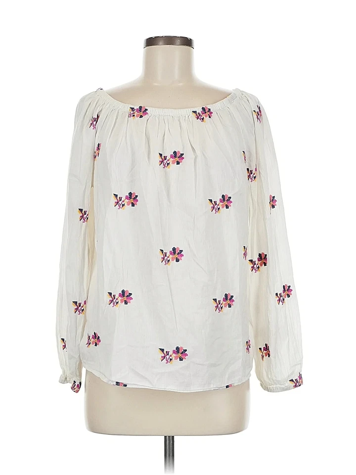 Blusa blanca de manga larga Gap para mujer M