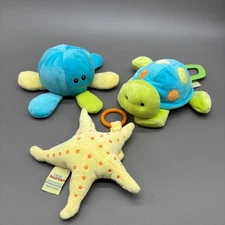 Hugfun Baby Plush Sensory Activity Toy Lot of 3 Sea Life Turtle Octopus Starfish