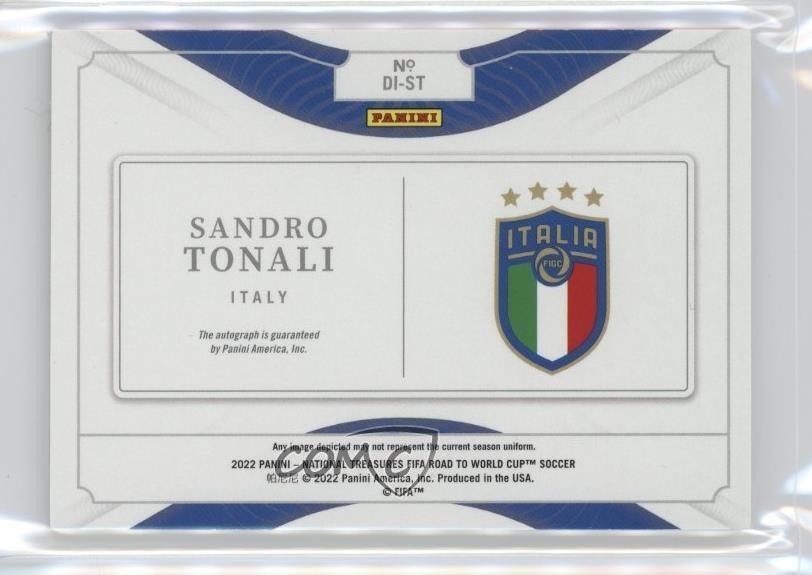 2022 Panini National Treasures Road to FIFA World Cup 54/99 Sandro Tonali Auto view 2