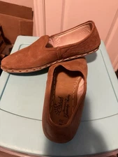 Sabah Brown Leather Slip On Loafers 39 US Men's 7.5-8 Minimalist Quiet Luxury