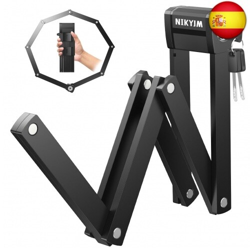 Candado Bicicleta Plegable,130 cm 8 Nudos Antirrobo Bicicleta con Marco y