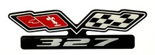 Chevy 327 Flags Emblem Super Sized Black Chevy 327 Flags Emblem Super Sized Black
