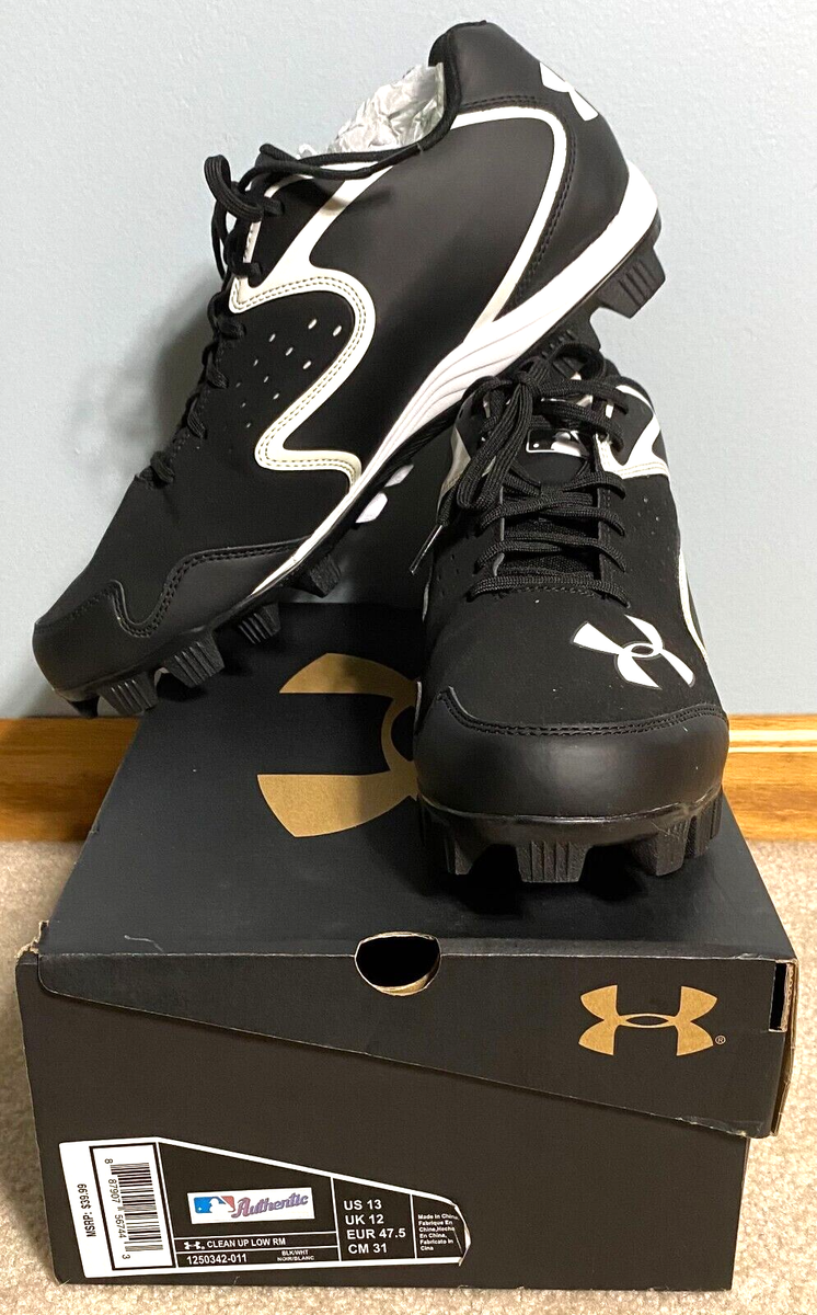 Under Armour Bound Black White Athletic Baseball Cleats  display picture 1
