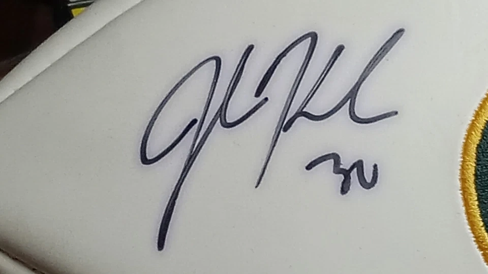 (Autógrafo Fútbol Green Bay Packers John Kuhn) 4 Logotipos / *Autenticado JSA* Foto 4 de 4