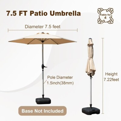 5 piece patio furniture with umbrella Flash Furniture 7 Piece Outdoor Patio Dining Table Set with 4 Synthetic Teak Stackable Chairs - 35" Square Table