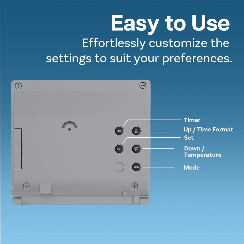 Orologio Digitale LCD da Viaggio Pieghevole con Retroilluminazione - Argento - Immagine 3 di 4