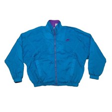 Vintage Nike Womens Blue Full Zip Windbreaker Jacket Size 14 / Large