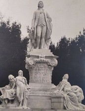 Rome Italy RPPC Postcard Early 1900s Rare Goethe Monument Villa Borghese Garden