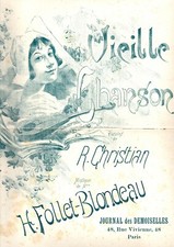 Partition cht pn 1892 - Vieille chanson - CHRISTIAN, FOLLET-BLONDEAU ill. MISTI