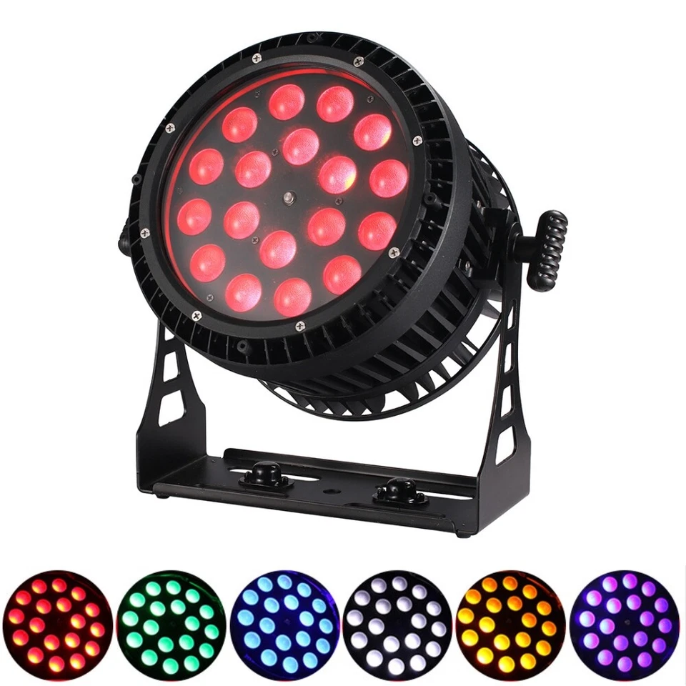 IP65 Led Waterproof Par Can 18X18W RGBWA UV Zoom Wash Par Light outdoor Stage - Image 2 of 4
