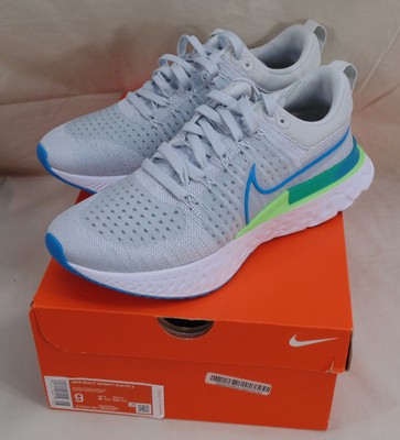 New Nike React Infinity Run FK 2 Sneakers 9 CT2357-007 Laser Blue Platinum 