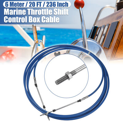 20ft 6 Meter 236inch Marine 33C Throttle Control Cable for Outboard Engine Blue