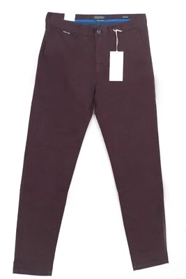 SCOTCH & SODA STUART Pantalon Chino homme prune bordeaux Regular Slim fit 158346 - Photo 1/4