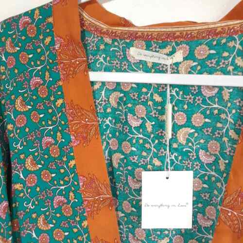 Boutique Floral Crop Kimono Cardigan, Fits M L XL 1X 2X 3X 4X, NWT! Green Orange - Picture 3 of 10