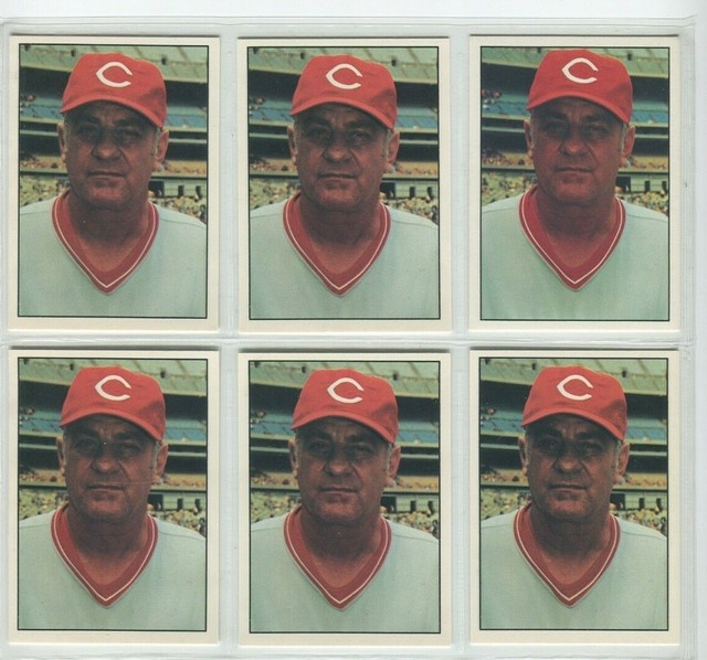 1976 SSPC TED KLUSZEWSKI LOT OF 6, CINCINNATI REDS COACH, HALL OF FAME
