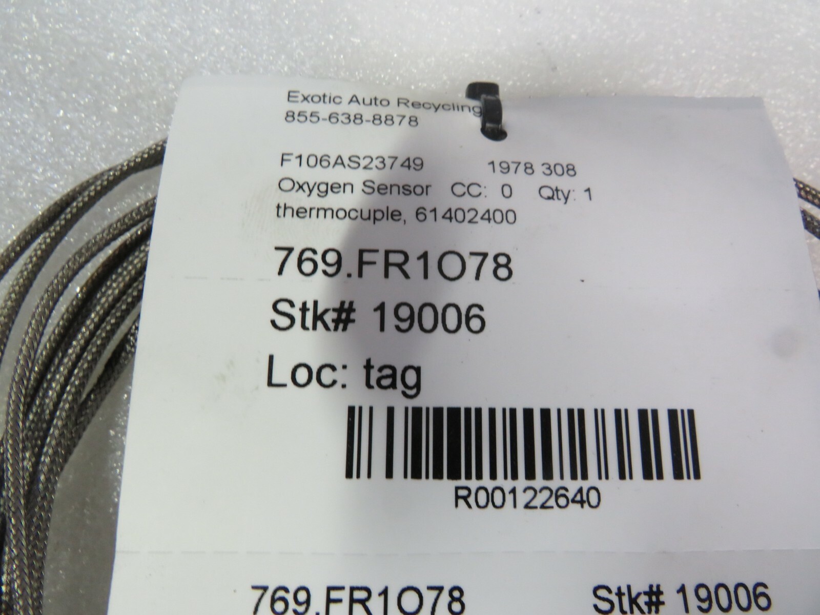 Ferrari 308, Thermocouple Sensor, Used, P/N 61402400
