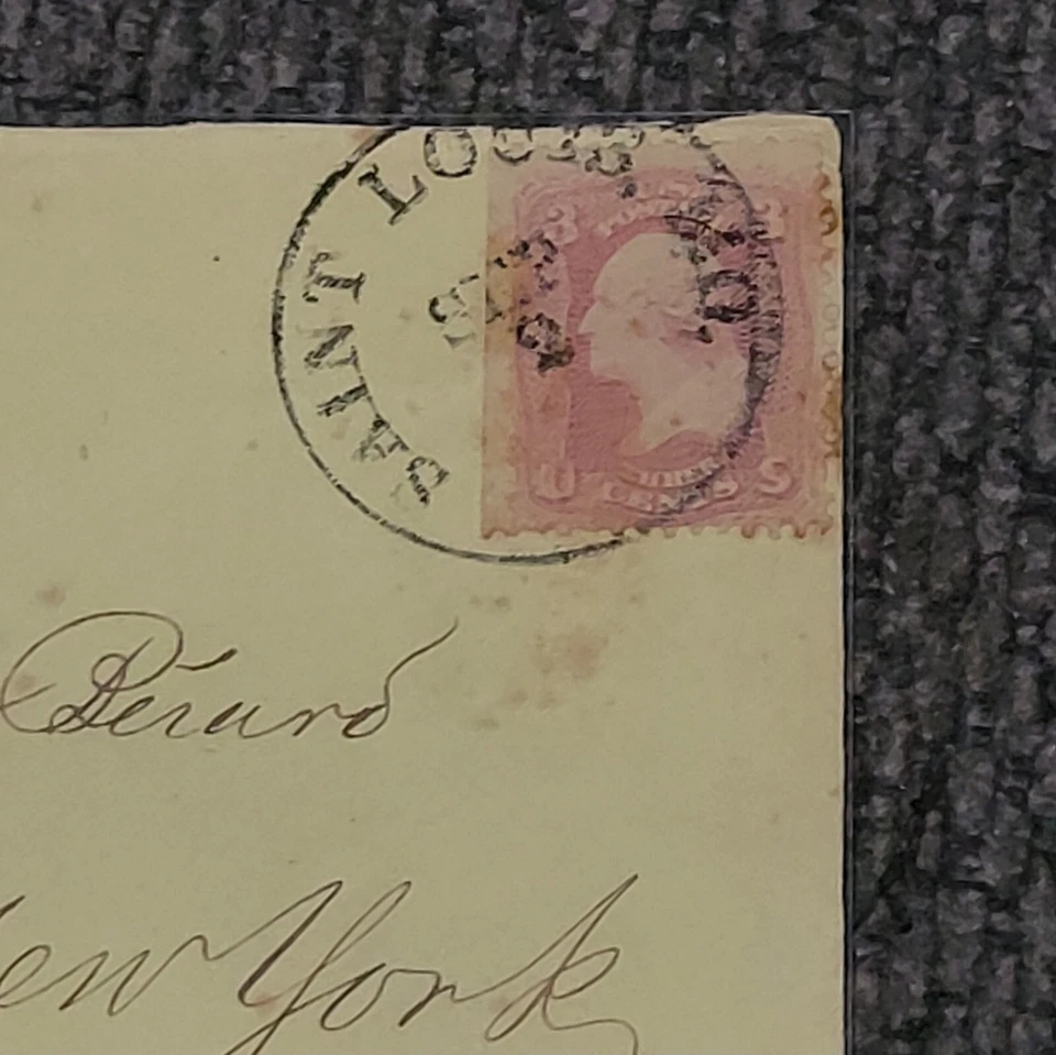US Sc 64 on 1861 Cover, St. Louis MO Sept 2nd, easy identify as pink, front only - Image 4 of 4