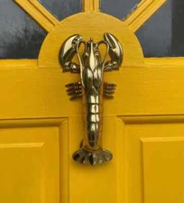 Gorgeous lobster crab prawn shape DOOR KNOCKER  8" solid heavy brass  banger
