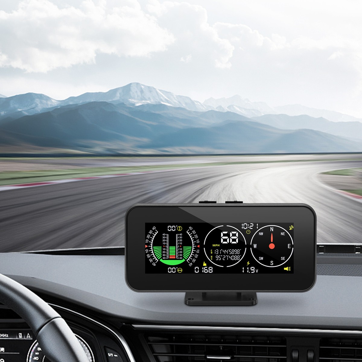 Shkalacar Digitale GPS Kilometerteller HUD 4,7 Inch - Snelheidsalarm, LCD Display Voor Alle Voertuigen 5-24V