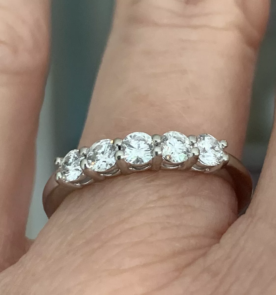 1590 Brilliant Earth 18K White Gold 1 2 .50 Ct 5 Stone Diamond