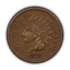 1878 1c Indian Head Small Cent - Chocolate Brown - VF/XF - SKU-Y5841