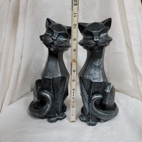 VTG MCM Atomic SIAMESE KITTY Cats 1961 UNIVERSAL STATUARY CORP CUBIST RETRO - Picture 5 of 5