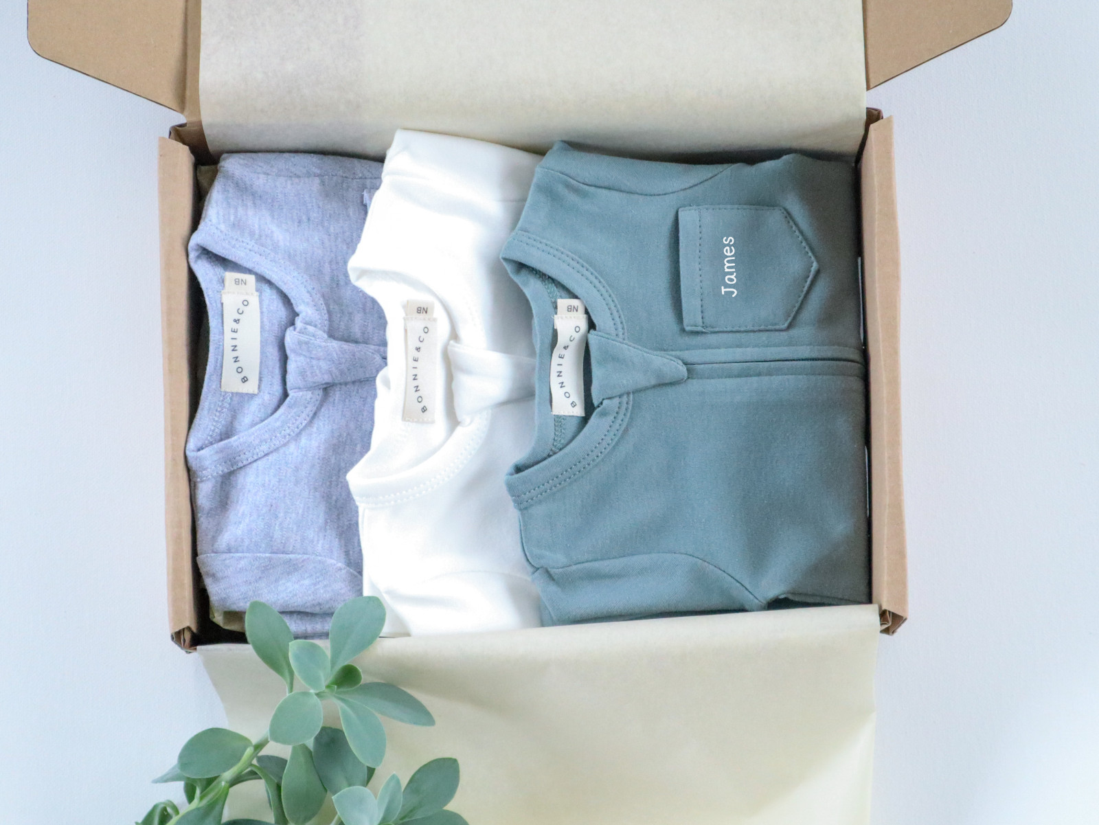 Organic cotton zip babygrow / sleepsuit sets - personalised (optional) image 3