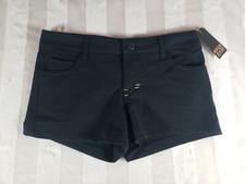 CONVERSE Girls Black Stretch Knit 5 Pocket Embroidered Logo Shorts L 12 13 Y NWT