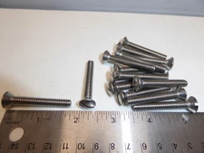 1/4-20 x 1-3/4" Oval Head Slotted Machine Screw SS 18-8 VINTAGE USA Made Qty 15