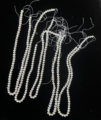 5 Strands White 8mm Pearls Lot For Jewelry Making