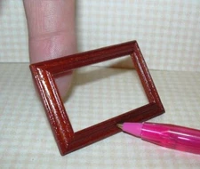Miniature Handsome Rectangular WOOD Frame #3 - MAHOGANY  DOLLHOUSE 1:12