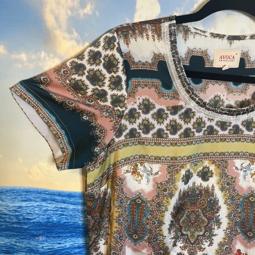 Avoca Anthology Dublin Fleur Printed Dress with Beaded Neckline. Size 3.#T - Picture 2 of 21