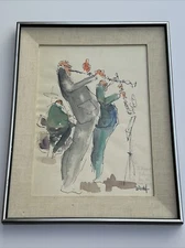 LEO MEIERSDORFF PAINTING ORIGINAL JAZZ BAND MID CENTURY MODERN LISTED FAMOUS