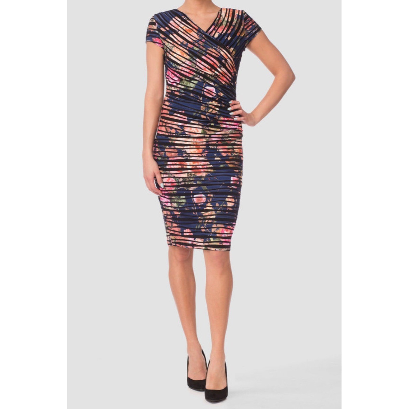 Joseph Ribkoff artsy floral Sheath Dress size 12