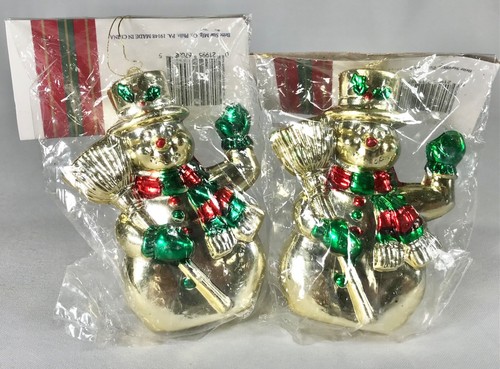 Juego de 6 adornos de plástico clásicos BRITE STAR muñeco de nieve Santa 3 diseños Nuevo de Lote Antiguo - Imagen 2 de 7