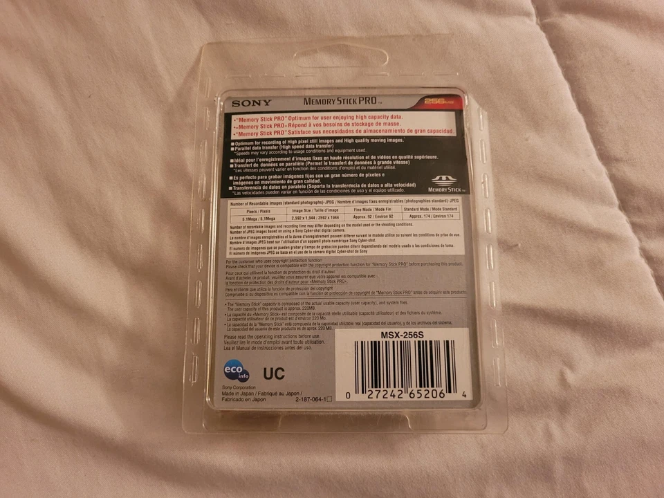 Sony 256MB Memory Stick Pro - MagicGate - Black (MSX-256S) Brand New Sealed - Image 2 of 4