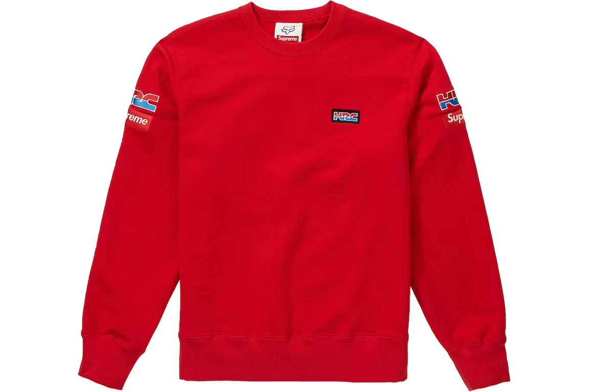 Supreme Honda Fox Racing Crewneck Rouge Grand FW19 FLAMBANT NEUF   LIVRAISON RAPIDE !