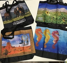 16”x16” Nylon Large Horses- Desert - Sunflower Tote Shopper Bags Lot of 4 Design