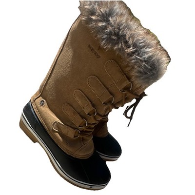 Northside Womens Size 7 Tall Winter Snow Boots Faux Fur Water Resistant Brown