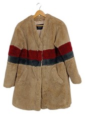 Pull&Bear Damen Kunstpelz Jacke Teddy Fell Mantel Beige Gr. S