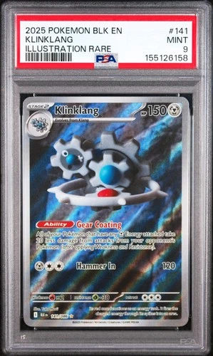 PSA 9 MINT Klinklang 141/086 Sv: Black Bolt Holo Illustration Rare 2025
