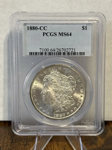 1880 CC Morgan Silver Dollar PCGS MS64