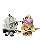 TMNT Teenage Mutant Ninja Turtle Keychain Figure Backpack Clip Ring Set Of 2