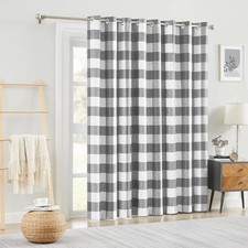 Melodieux Buffalo Check Plaid Extra Wide 100W x 84L Pack of 1 , Grey