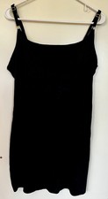 Victoria Secret Black Stretch Chemise Slip Nightgown Sz XXL 37  Adj Strap